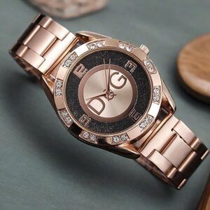 NWOT Look for Less Designer Inspired Rose Gold Crystal Watch Gift